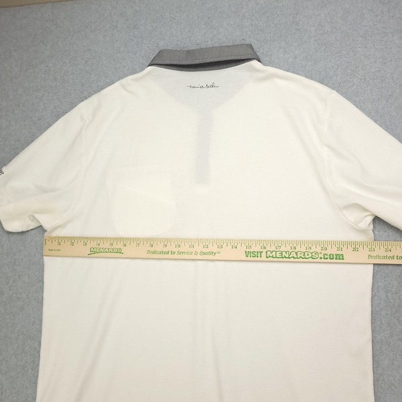 TravisMathew Polo Shirt Mens XL White Gray Dismal River Golf Pima Cotton Stretch - Picture 12 of 16